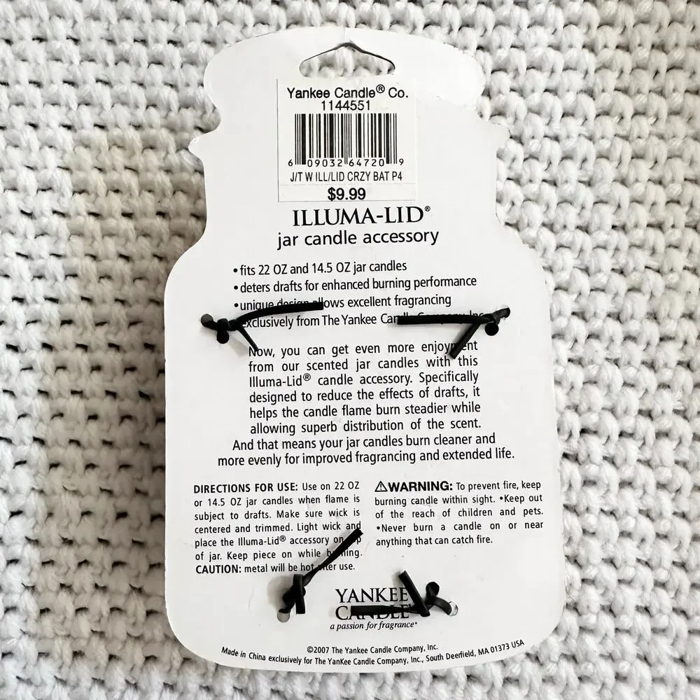 Yankee Candle 2007 Illuma-Lid NWT Crazy Bat Halloween Jar Candle Accessory